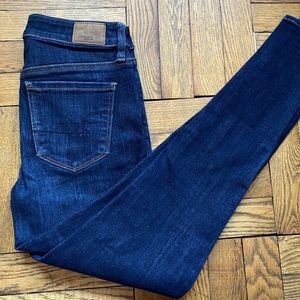 New American Eagle dark blue Hi Rise jeggings